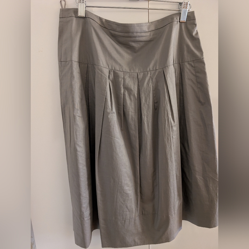 Cotton Grey box pleated skirt